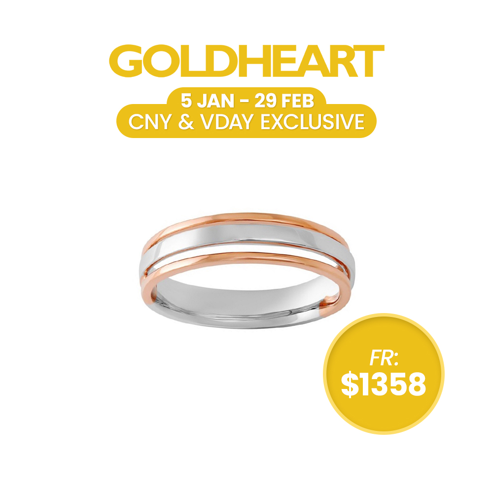 Gold heart hot sale wedding band