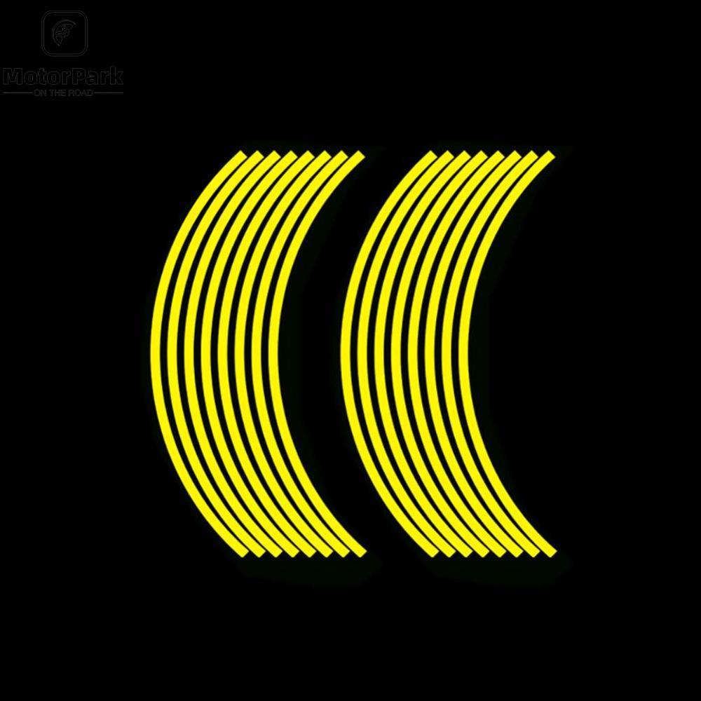 16Pcs 18 Inch Motorcycle Car Reflective Wheel Decal Stripe Safety Mark Warning Rim Tape Sticker