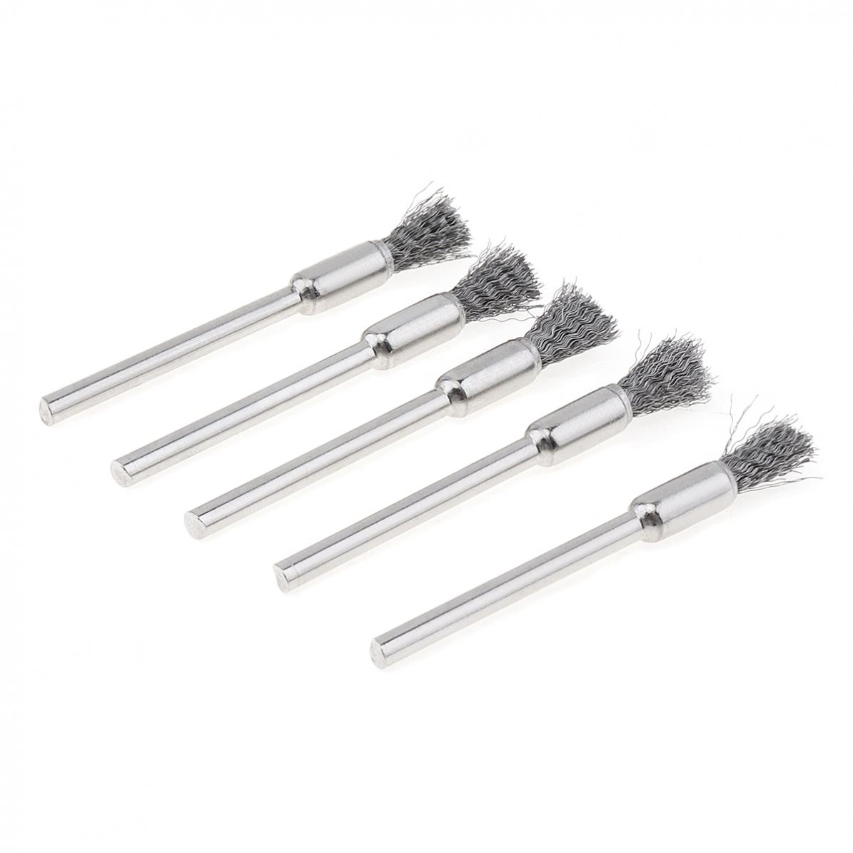 Mini 5 chiếc dây Inox bánh xe bàn chải Dụng cụ đánh bóng loại bỏ rỉ sét Cleaning Tool