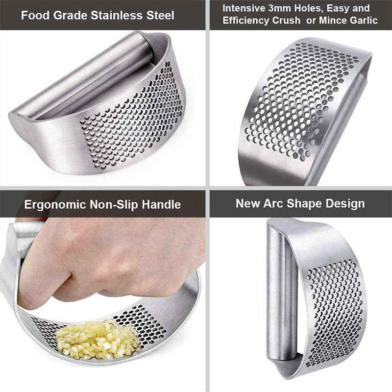 Upgraded Stainless Steel Garlic Press Squeezer Manual Garlic Ginger ...