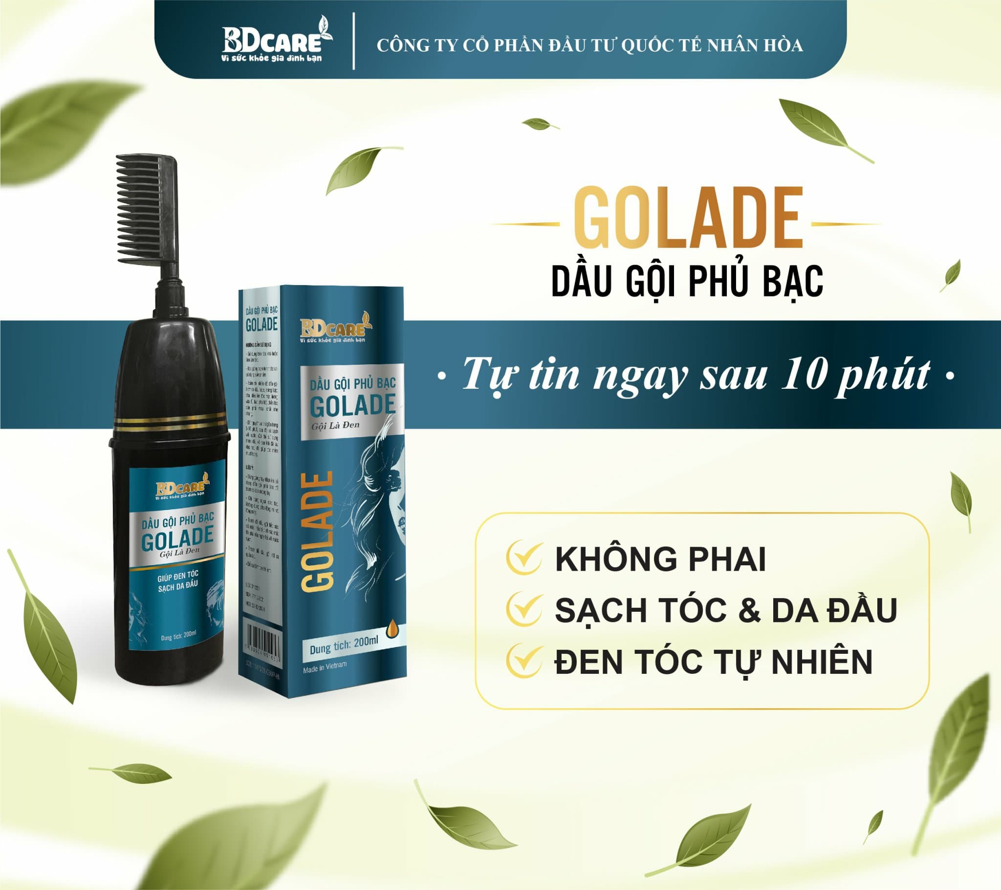 Dầu Gội Phủ Bạc GOLADE Giúp Làm Sạch Da - Hàng Cao Cấp