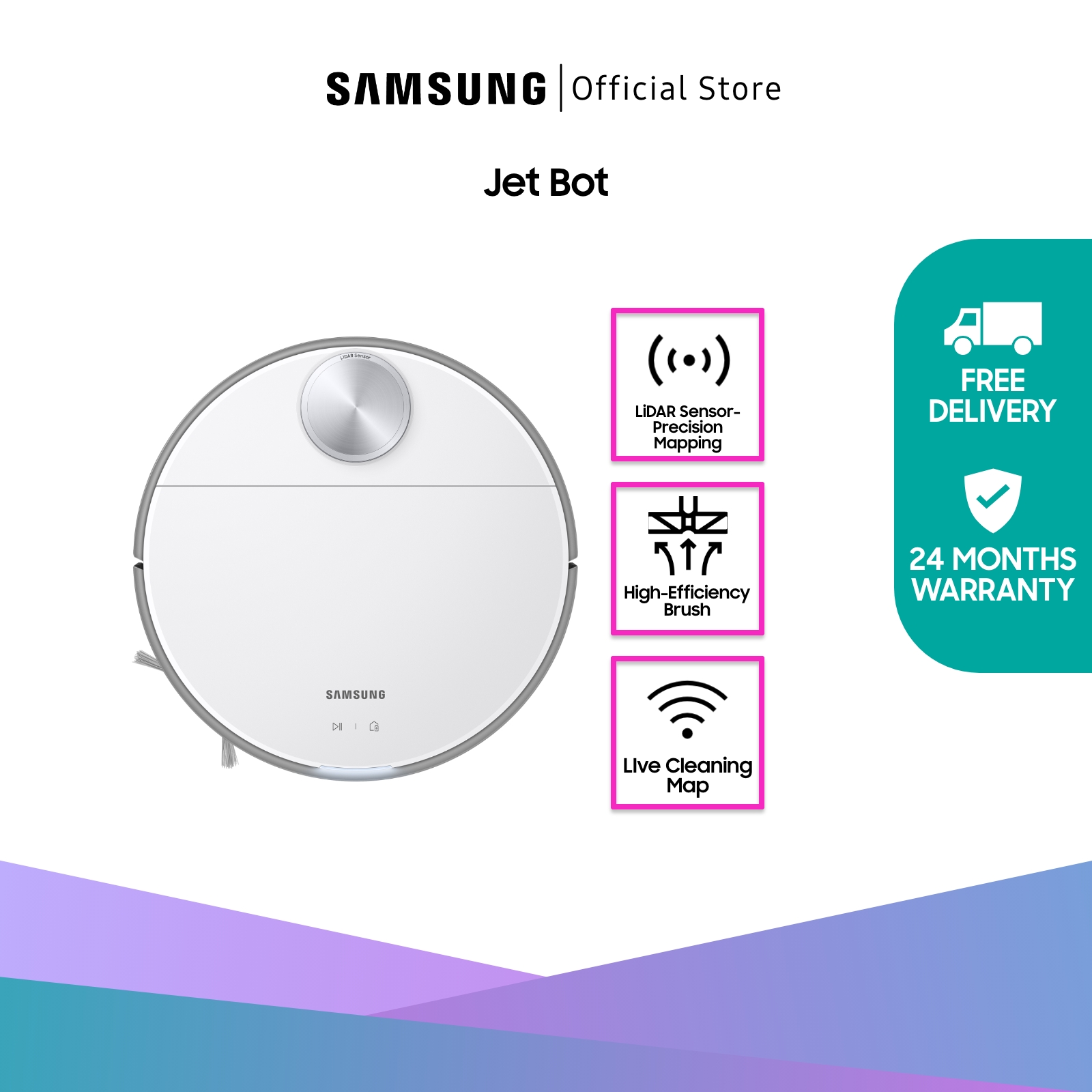 Bulky] Samsung Jet Bot Robot Vacuum VR30T80313W/SP | Lazada Singapore