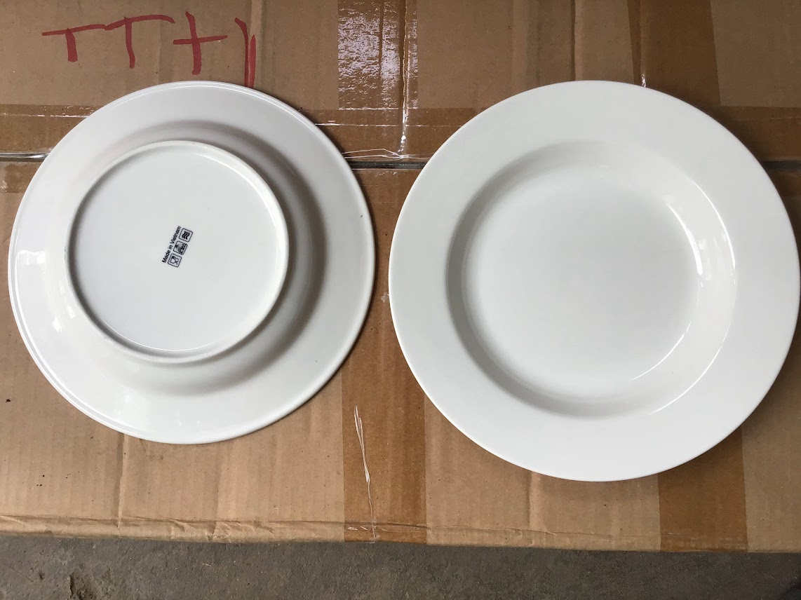 Combo 2 dĩa sứ trắng cao cấp 8 inch