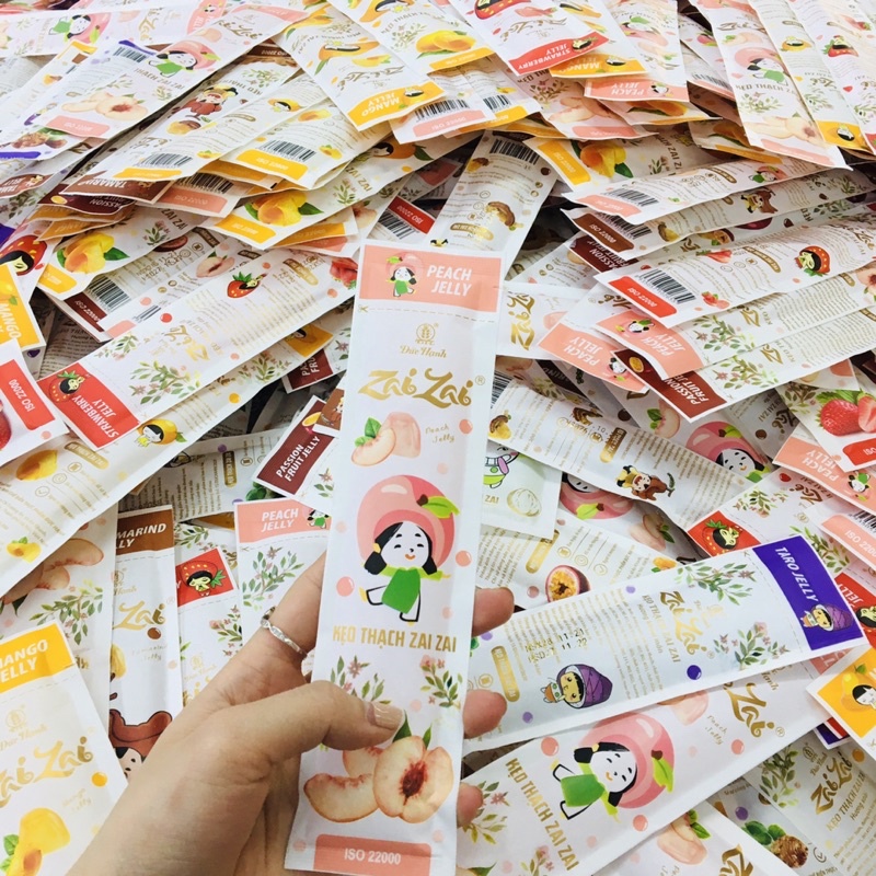 1kg Thạch ZaiZai Đức Hạnh Mẫu Mới Thanh Dài Mix Nhiều Vị  - Bạch Dương