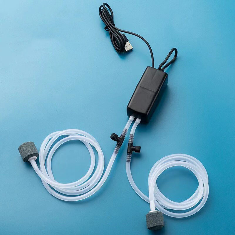 Máy Sủi Oxy 2 Vòi Cổng USB Cho Hồ Cá, Bể Cá Thuỷ Sinh [USB 2 VÒI]