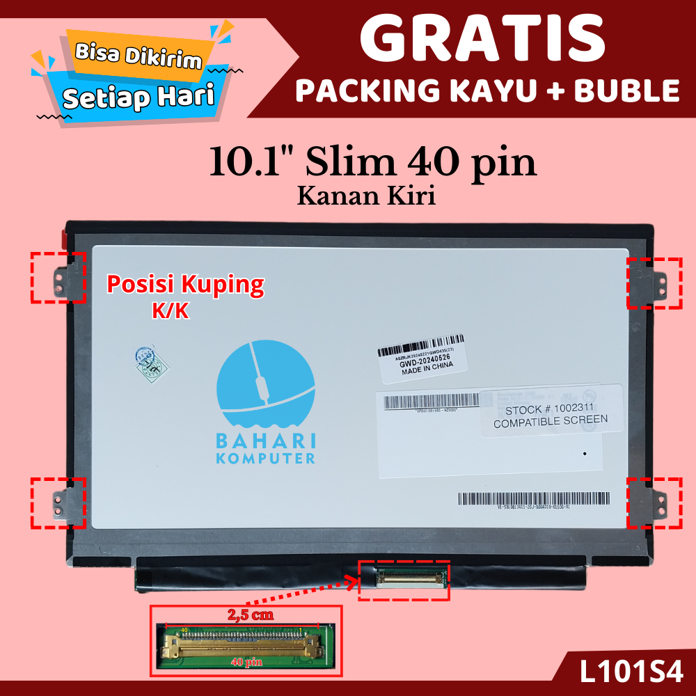 Dalle écran LCD 10.1" Pour Acer Aspire One D257 Happy2 - Neuf Garantie 1 An - Connecteur 40 Pin
