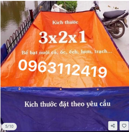 Bể bạt nuôi cá, nuôi ốc, nuôi ếch, lươn - 3x2x1