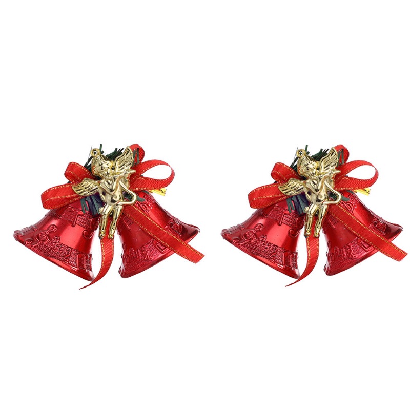 4pcs Bell Christmas Ornaments Jingle Bells Christmas Tree Hanging Pendant Xmas Gift for Home Xmas New Year Party Decoration
