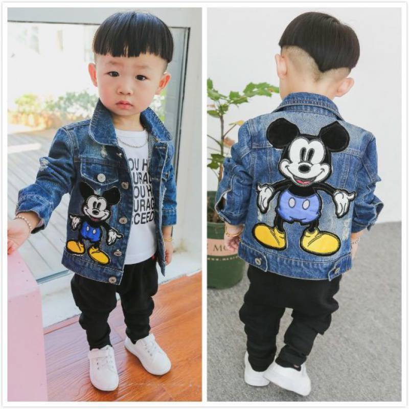 Dxcvxcod quần áo trẻ em áo khoác denim cho bé trai và bé gái 2023 áo khoác trẻ sơ sinh hoạt hình trẻ em mẫu mỏng xuân thu mẫu mới fashionfsdfs