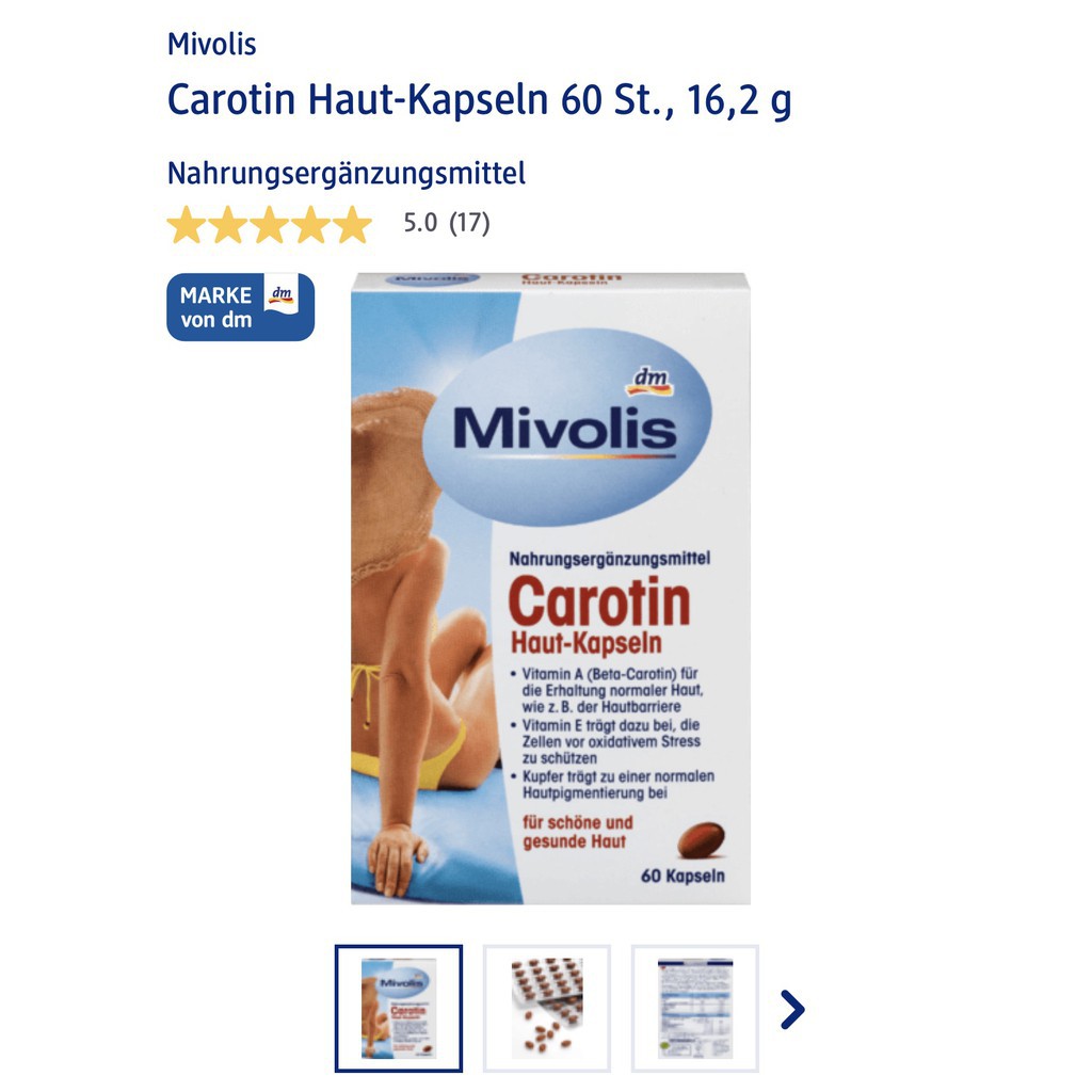 Viên uống chống nắng Mivolis (Hàng Đức) 60v