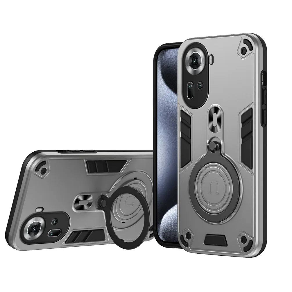 For OPPO A60 Case Shockproof Armor iron Metal Ring Kickstand Bracket Casing for For OPPO Reno 11 10 10Pro Cover Casing HP.