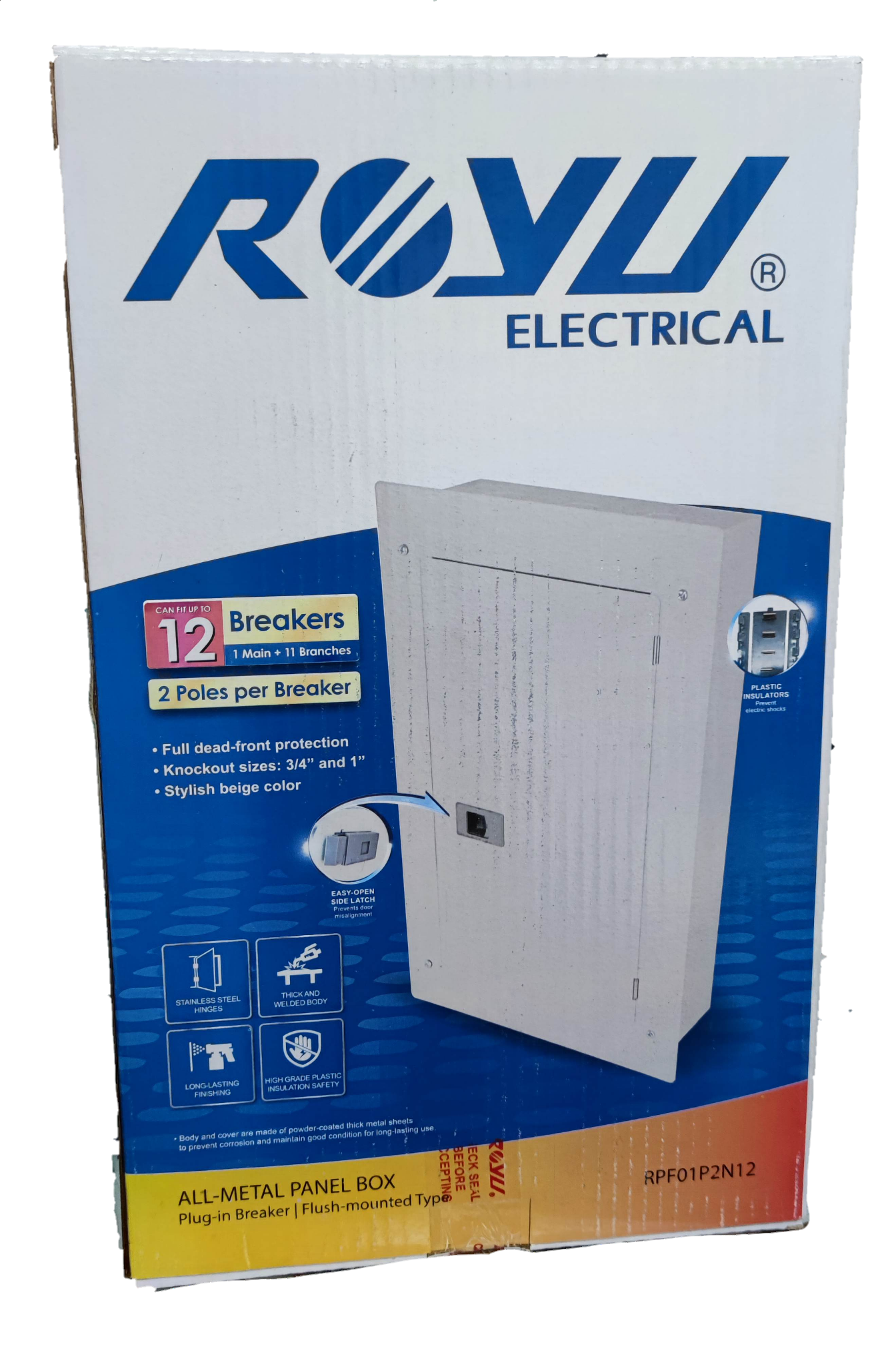 Panel Board 6x6 12 Holes for 2 Pole Plug in Circuit Breaker, 12 Breakers 2 Pole Plug in Panel