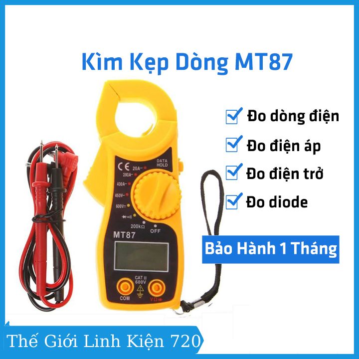 Ampe kế, kìm kẹp dòng MT87 đo điện đa năng, đo điện áp, dòng điện, diode, điện trở độ nhạy cao