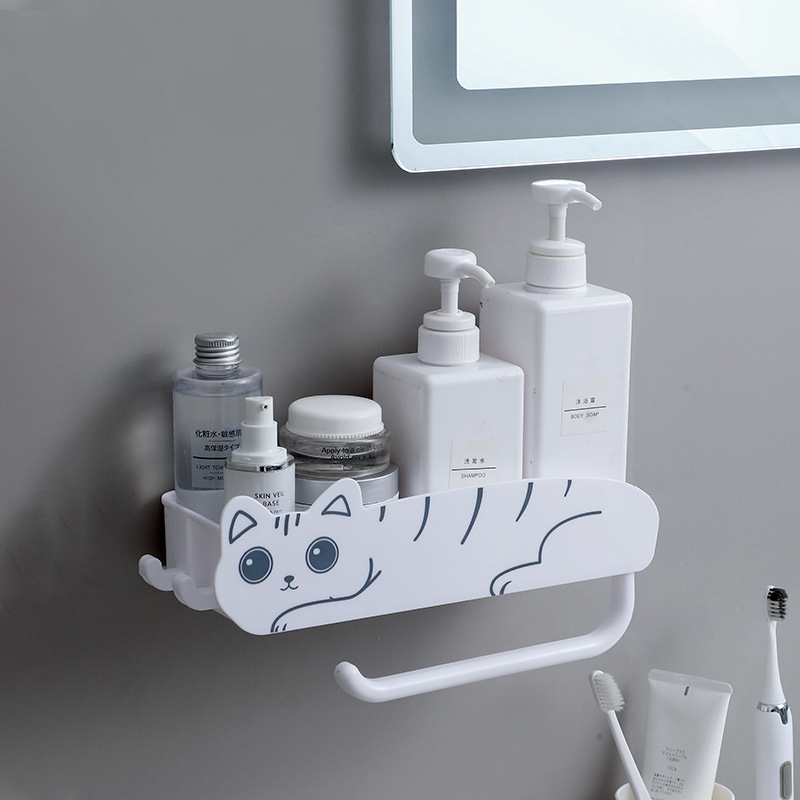 KS Perforation-free storage shelf Creative pet bathroom toilet plastic storage shelf