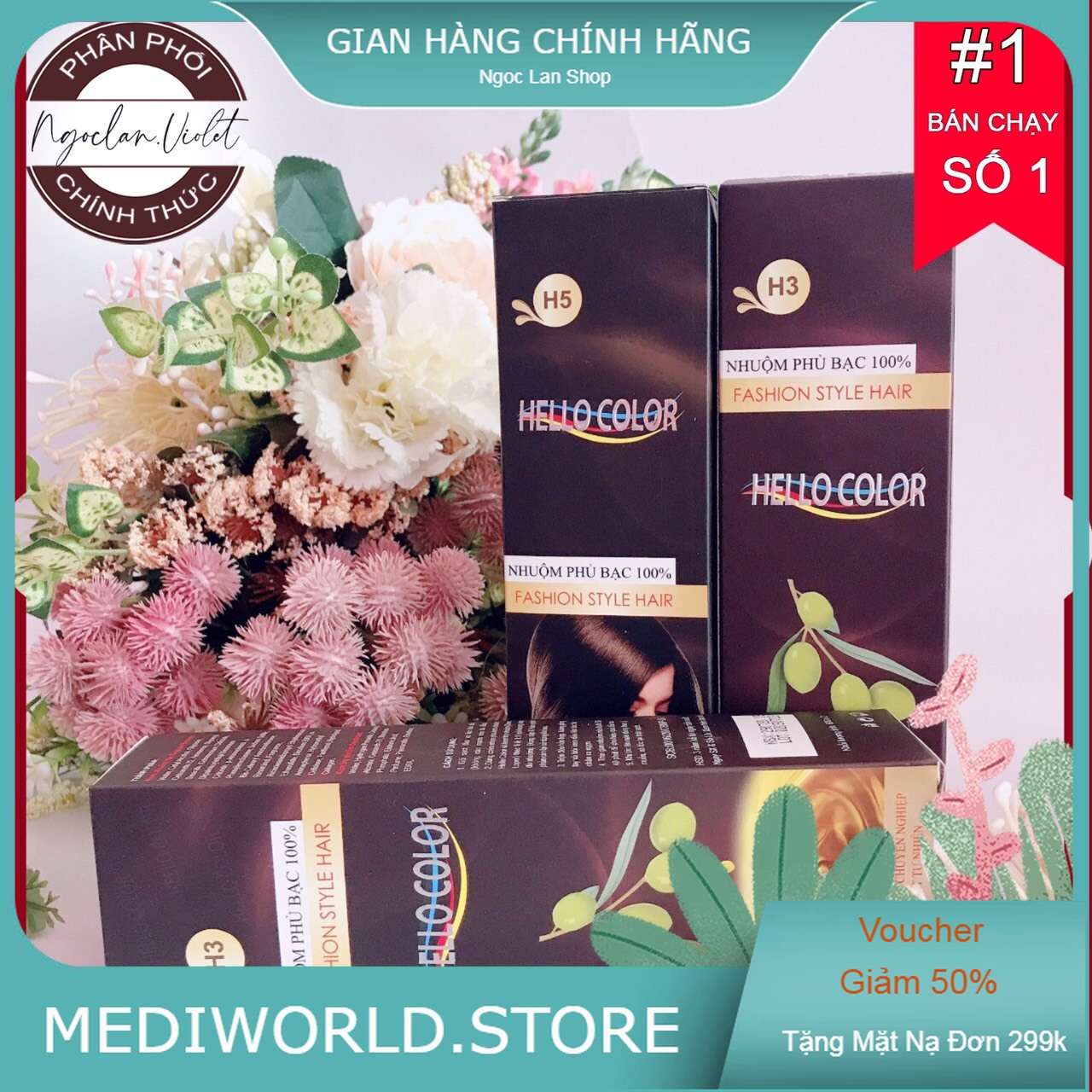 Nhuộm tóc phủ bạc Hello Color 100%