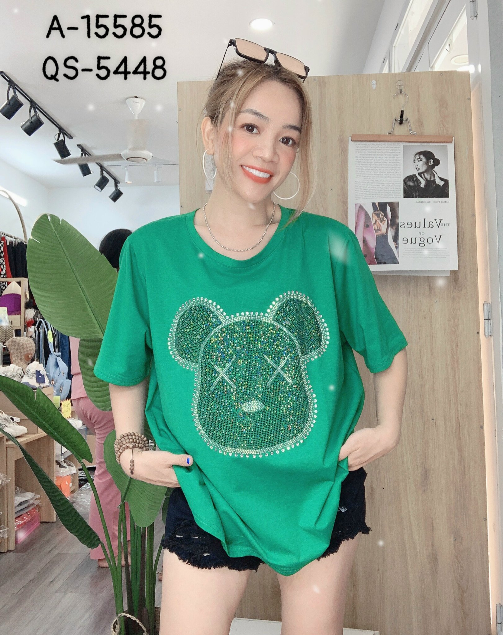 Áo BIG SIZE Mặt GẤU "Bling Bling" Linhstyle - 15585