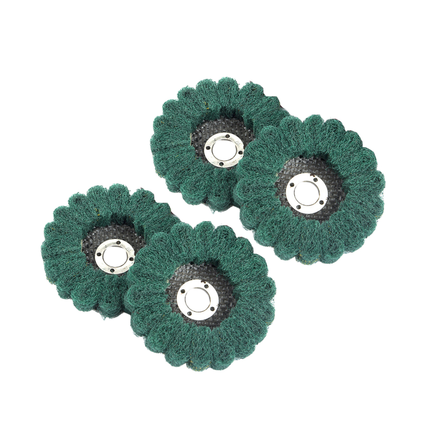 4Pcs Nylon Fiber Flap Disc Polishing Grinding Wheel, Sanding Grinding Buffing Wheels for Angle Grinder, Polishing Tools,Green