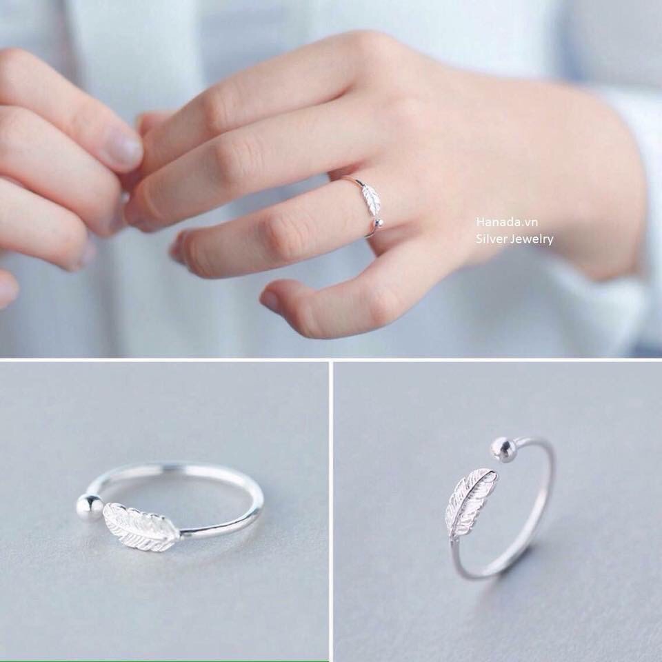 Nhẫn bạc nữ PANMILA - Nhẫn lông vũ (TS-NN-A4)