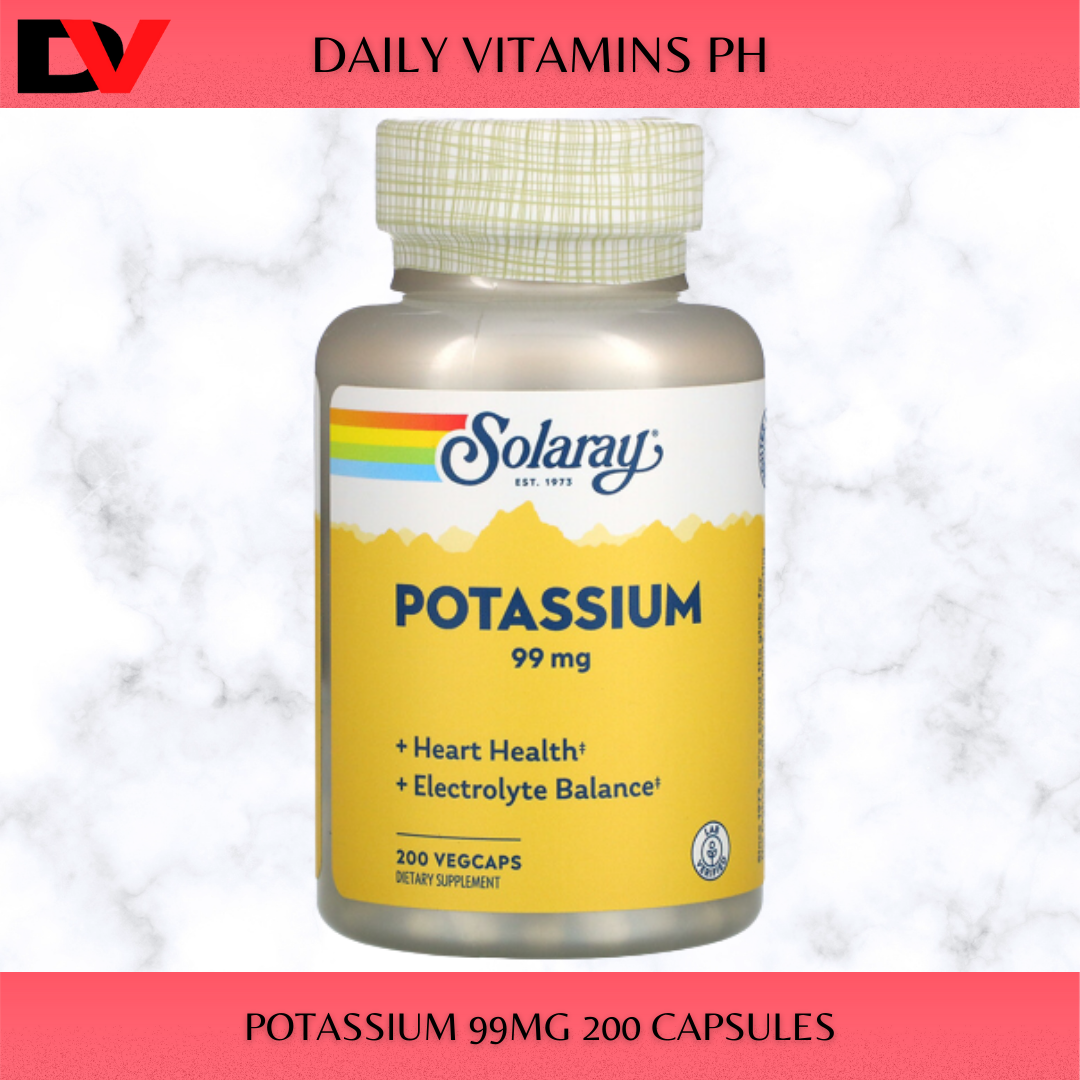 Solaray, Potassium, 99 mg, 200 Capsules Heart and Blood Pressure