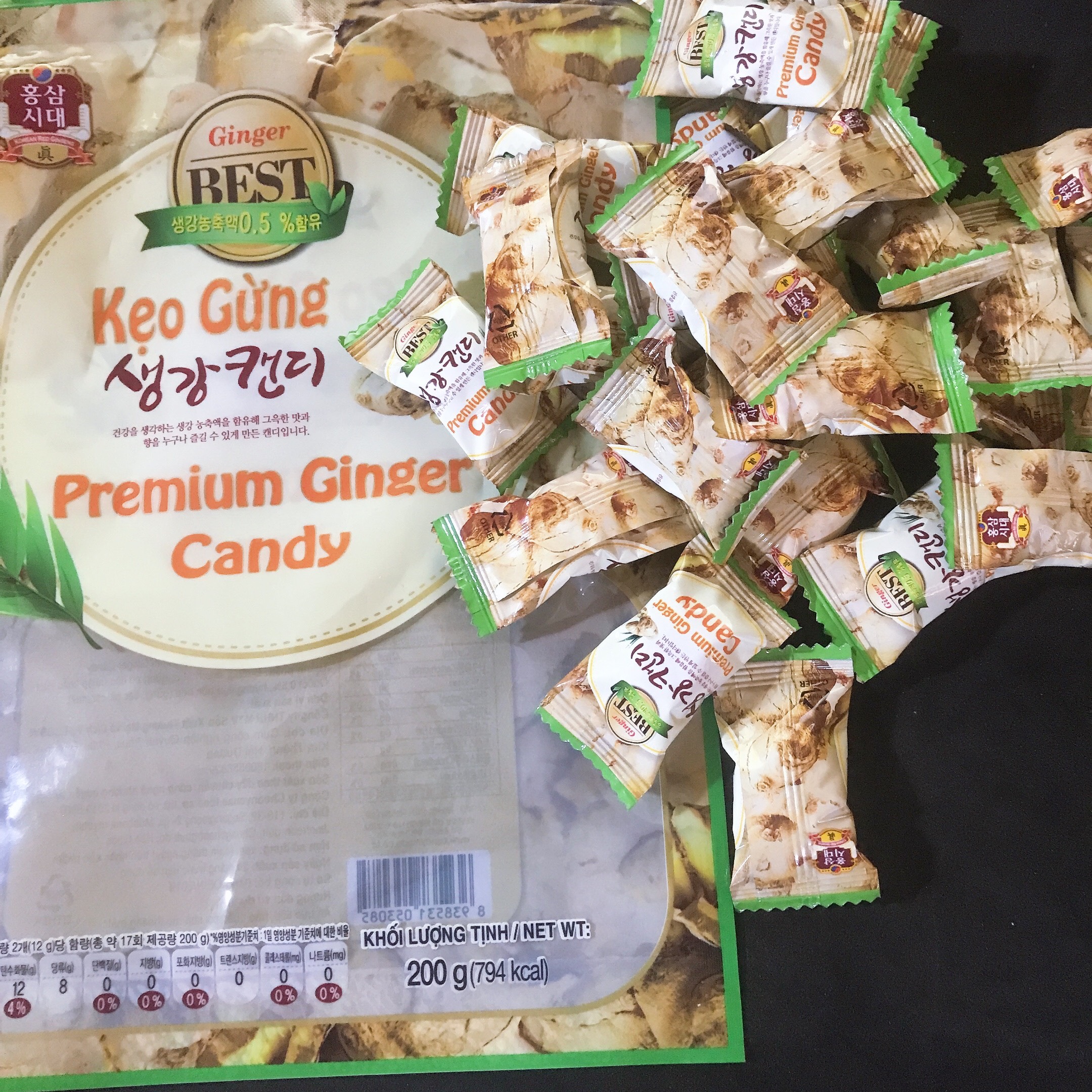 Kẹo gừng 36 viên - ngậm ho 200g