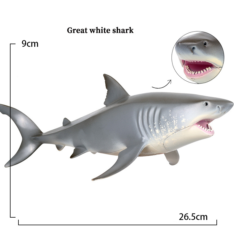 MONSTER Simulation of Marine Life Underwater World Shark Model Tiger Shark Great white shark Megalodon Hammerhead Shark Toy