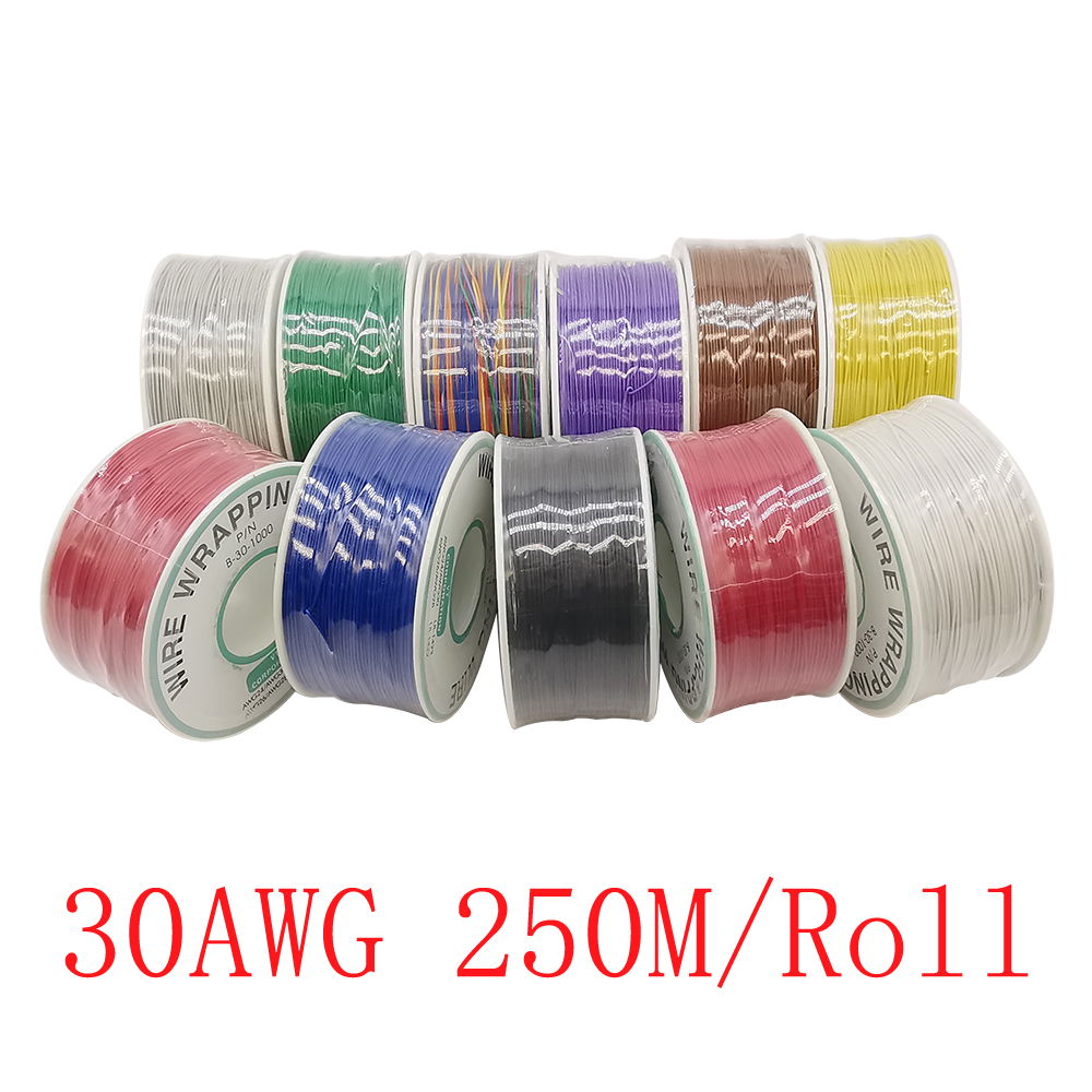 【TopazTrove】250M/Roll 30AWG Wrapping Wire Tin Plated Copper Single Core ...