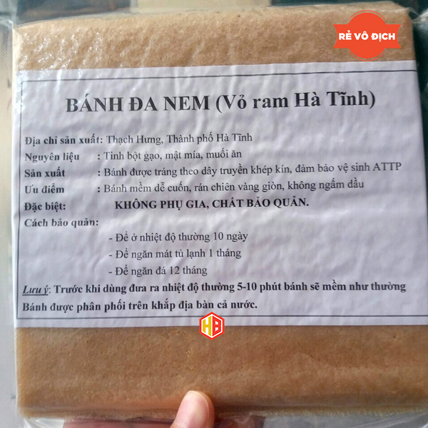 Combo 3 tập Bánh đa nem, vỏ ram Hà Tĩnh loại đặc biệt, tâp đủ 100 lá cuốn nem chuẩn loại 1 dẻo dai không bị rách, bánh ram, vỏ nem rán