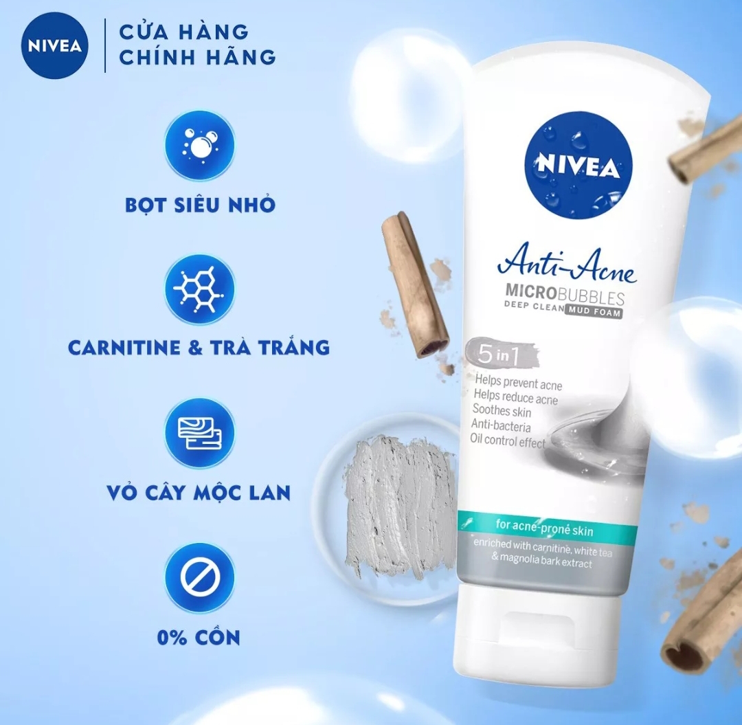 Sữa rửa mặt NIVEA nữ 100ml đủ loại