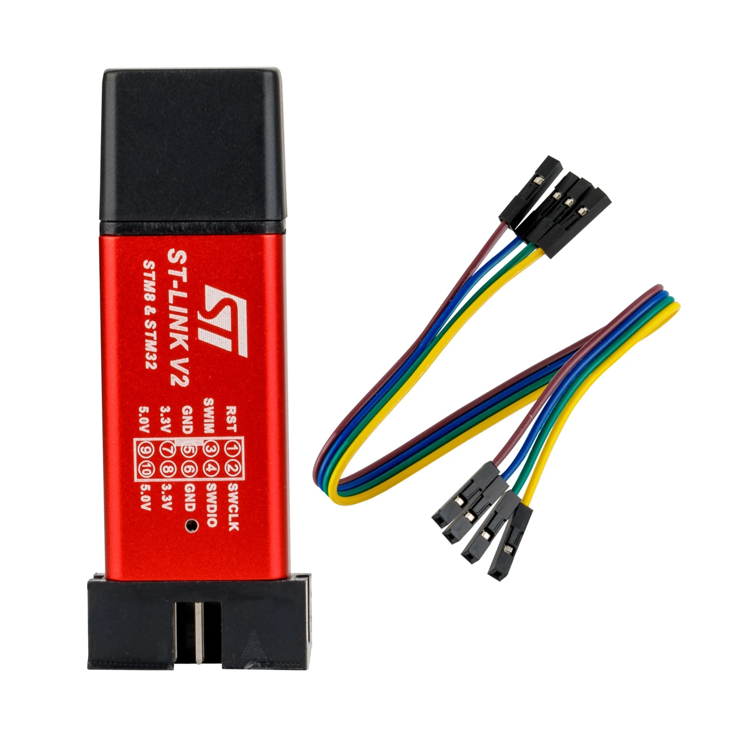 【NEW】 St Link Stlink St-Link V2 Mini Stm8 Stm32 Download Programmer Programming With Cover Dupont Cable St Link V2.