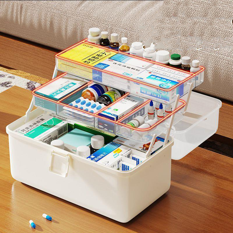 Medicine box for family use, large capacity, simple,multi-layer moisture-proof medicine box, multifunctional medical storage, medicine small medicine box