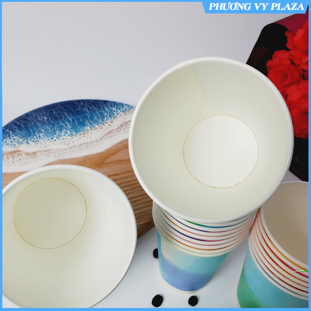 Set 50 chiếc cốc giấy cầu vồng 270ml siêu đẹp 9oz