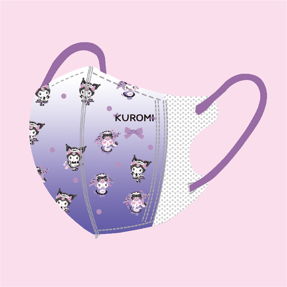 Jnan❤Sanrio❤10PCS Children's 3D Mask Cartoon Patterned Printed For 3-12 Year Old Kid-Specific Face Mask Triple Layer Protection Face Cover