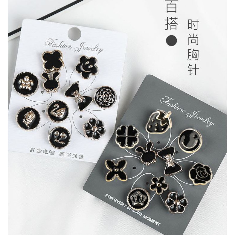 Set 10 Ghim Cài Mini Siêu Dễ Thương
