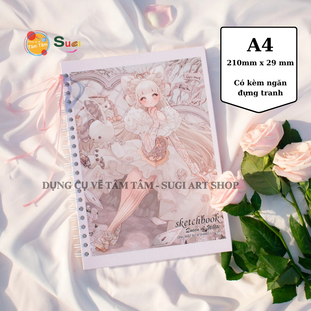 Sổ vẽ ong mặt bự , sổ phác thảo shiiro - sketchbook ,sổ vẽ không kị tẩy