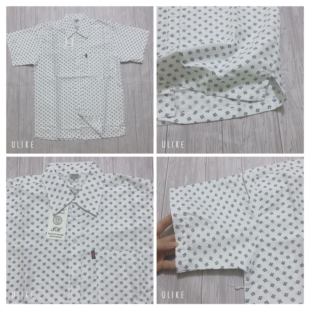 Áo sơ mi trung niên-áo tay ngắn phom rộng vạt ngang mẫu dễ mặc màu nhã nhặn sang trọng.