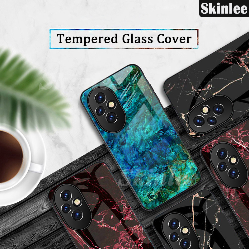 Phone case For Honor 200 Back cover Fashion Marble Hard Tempered Glass Protector Soft Silicone Cover For Honor 200 Pro Cover cases.