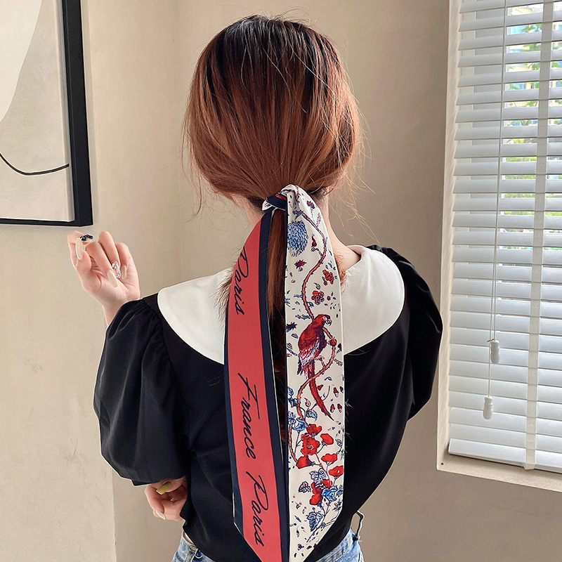 Dây Buộc Tóc Ruy Băng Dài Bằng Lụa Satin Thời Trang
