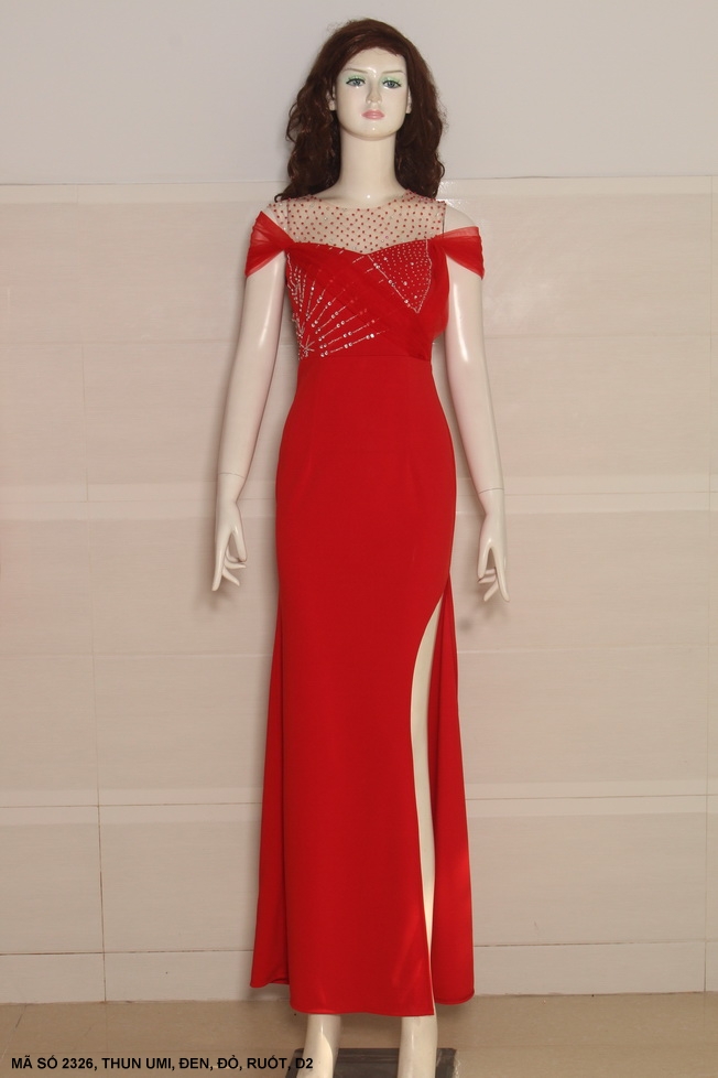 ĐẦM DẠ HỘI CÚP NGỰC ĐÍNH HẠT - DDD2326