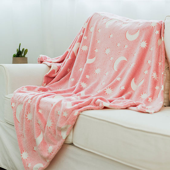 Adults Kids Luminous Blanket Glow In The Dark Blanket Flannel Comfortable Quilt Night Light Shine