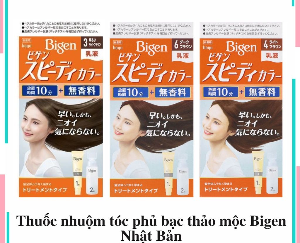 Kem nhuộm tóc phủ bạc Bigen thảo mộc Nhật Bản ( 02 )