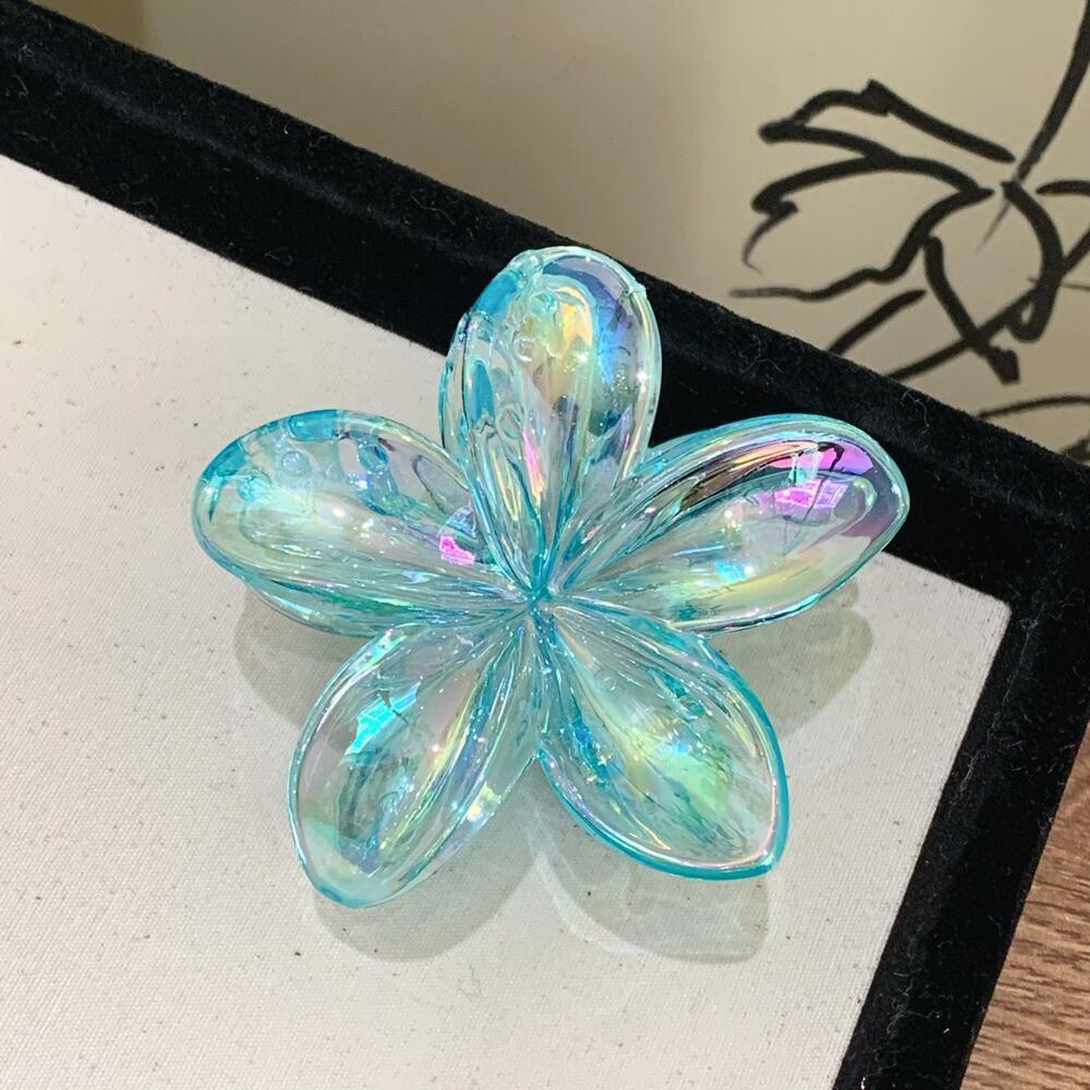 Kẹp Tóc Hoa Sứ Hologram Trong Màu 8cm