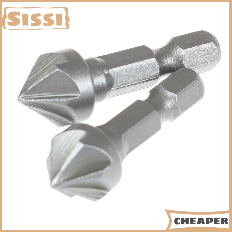 Sissi 6 Flute Countersink Drill Bit Chamfer Cutting Woodworking Tool hexagon handle