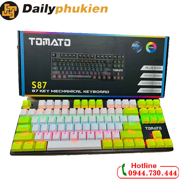 Bàn phím cơ mini Tomato S87 Switch Blue / Red / Brown