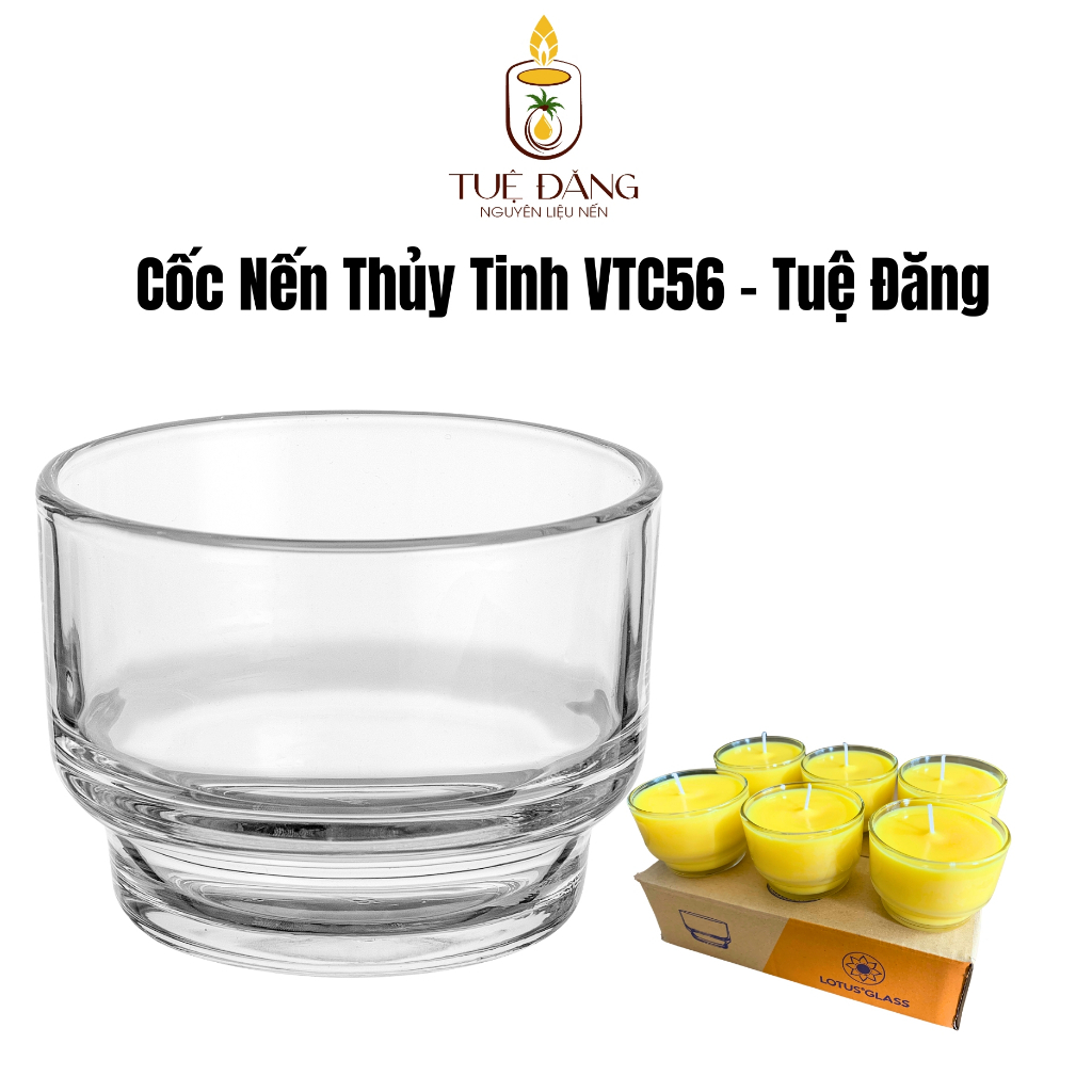 Bộ 6 ly thủy tinh lotus glass số 56 trơn làm nến cốc