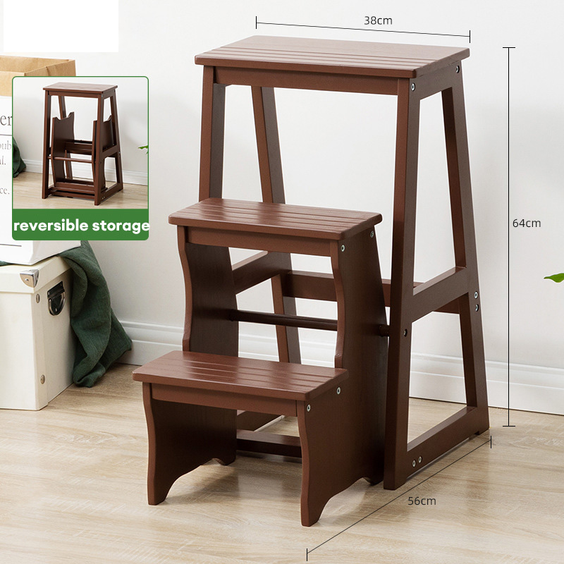 Solid wood folding ladder stool home