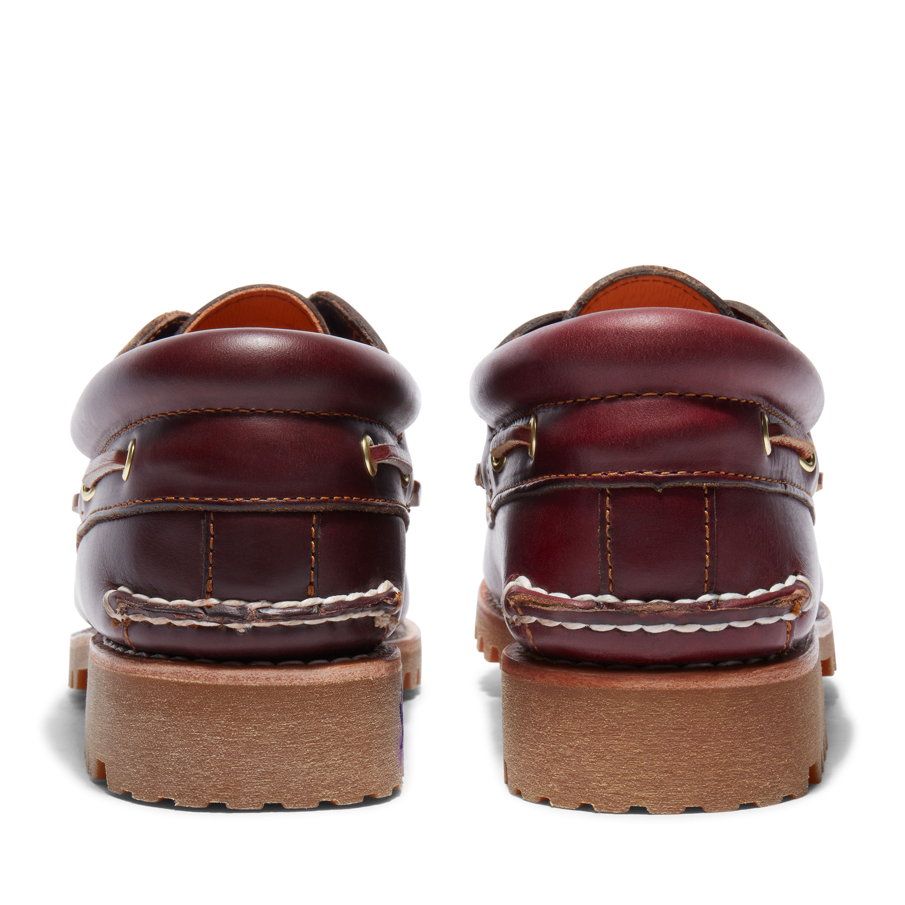 Timberland Men's 3-Eye Lug Handsewn Boat Shoe Burgundy Full Grain