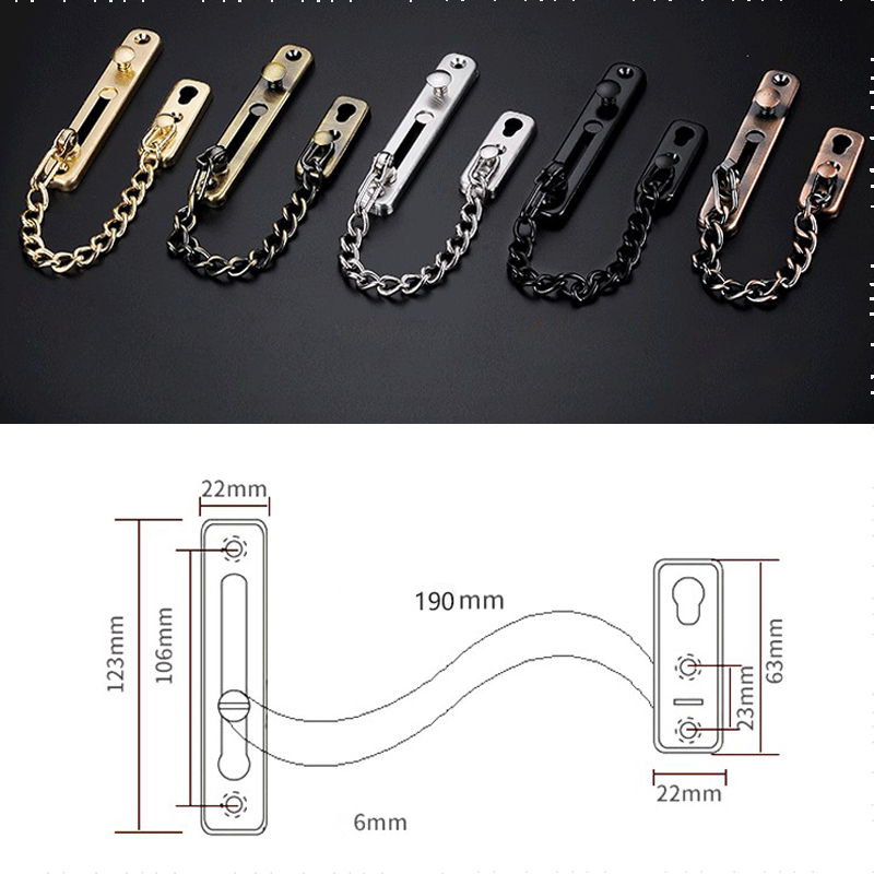 Security Lock With Chain 【TopazTrove】Solid SUS304 Stainless Steel Casting Heavy Duty Robust Door ...