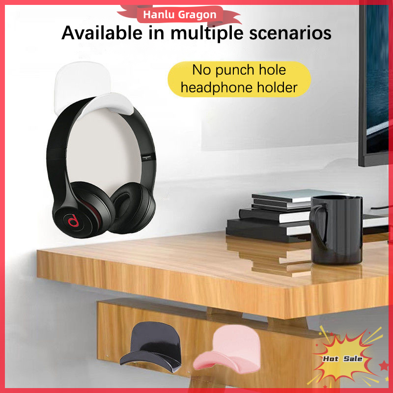 Hanlu Punch-Free Head-Mounted Headphone Bracket Storage Hook Dormitory Wall-Mounted Computer Headset Holder Earphone Display Stand