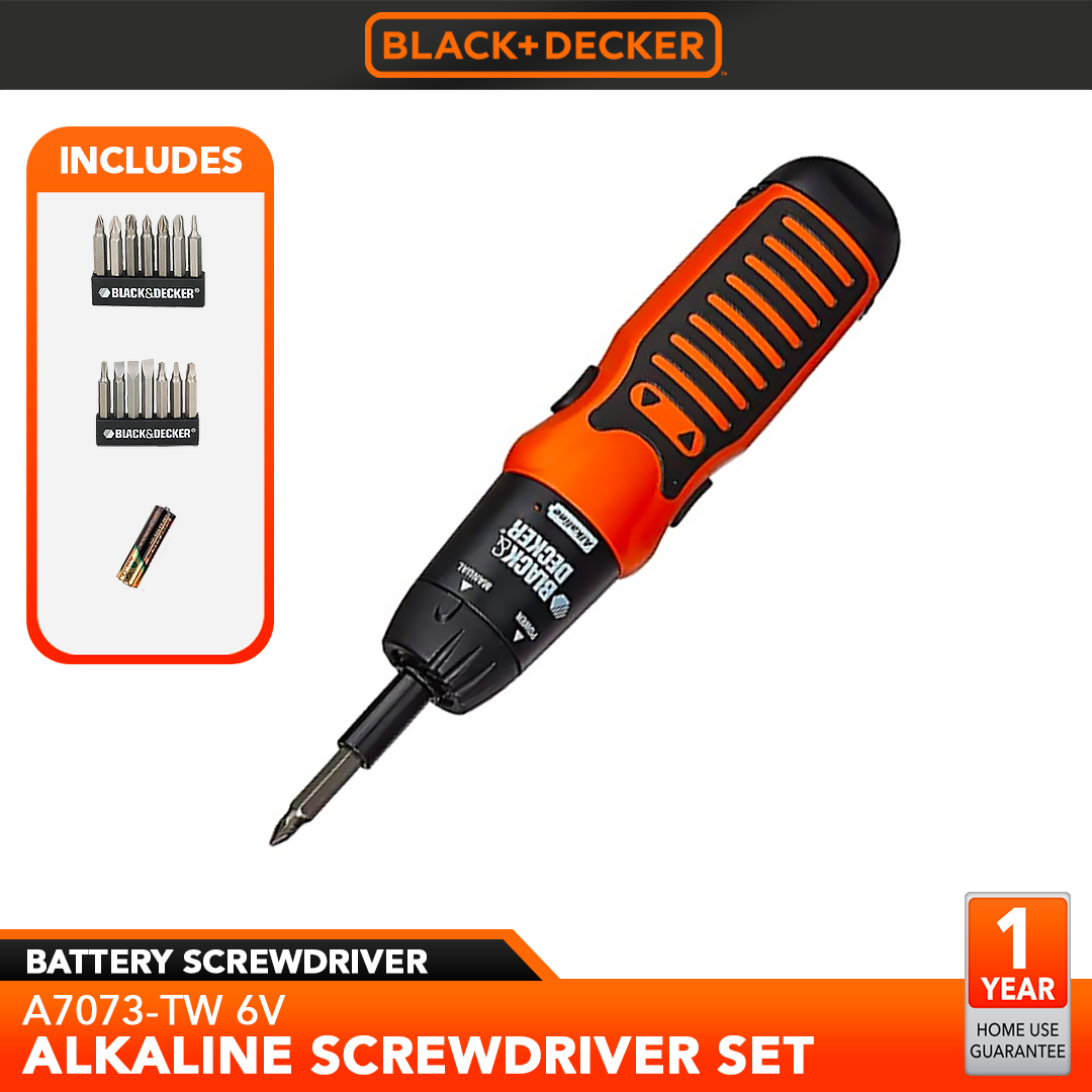 BLACK+DECKER 6V Alkaline Cordless Powered Screwdriver with (4) AA