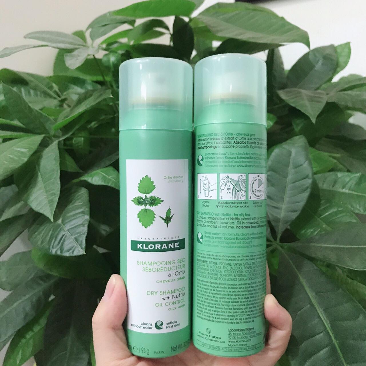 Dầu gội khô klorane pháp 150ml - xanh, trắng cho tóc khô, tóc dầu, mọi loại tóc